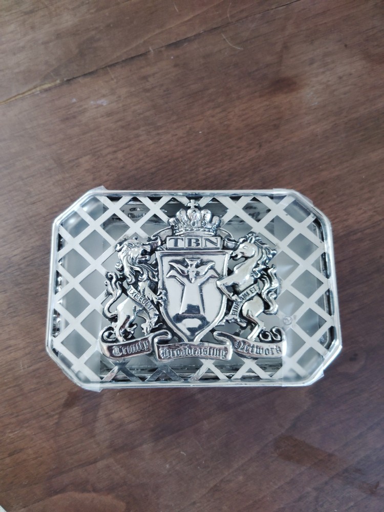 Trinity Broadcasting Network Silver Tone Trinket Box
