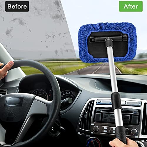2 Sets Car Window Cleaner Windshield Cleaning Tool with Detachable Handle 6
