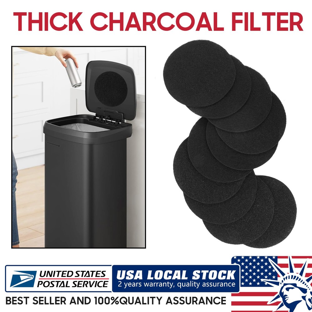 Kitchen Compost Bin Charcoal Filter, Spare Activated Carbon Filter, 10Pieces Set