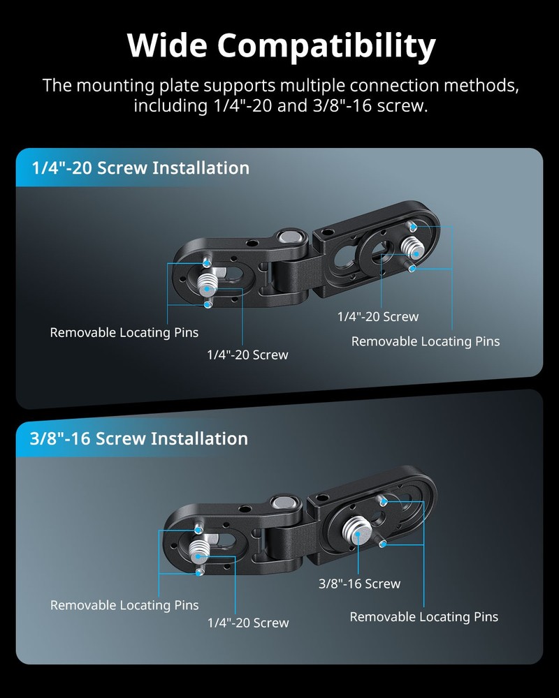 SmallRig Foldable Mini L-Shaped Mount Plate for Transmitters, Monitors