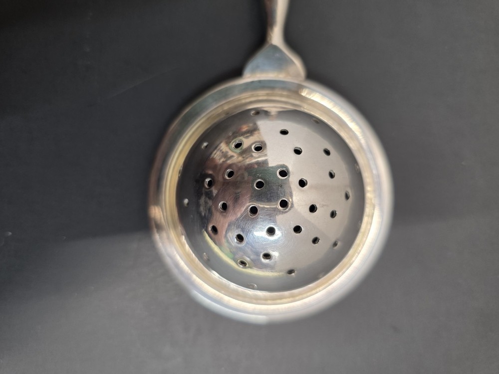 Silver Tea Strainer Spoon With Wooden Handle