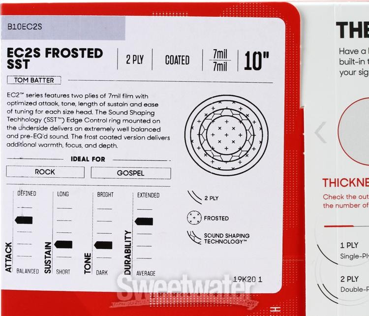 Evans EC2 Drumhead - 10" - Frosted