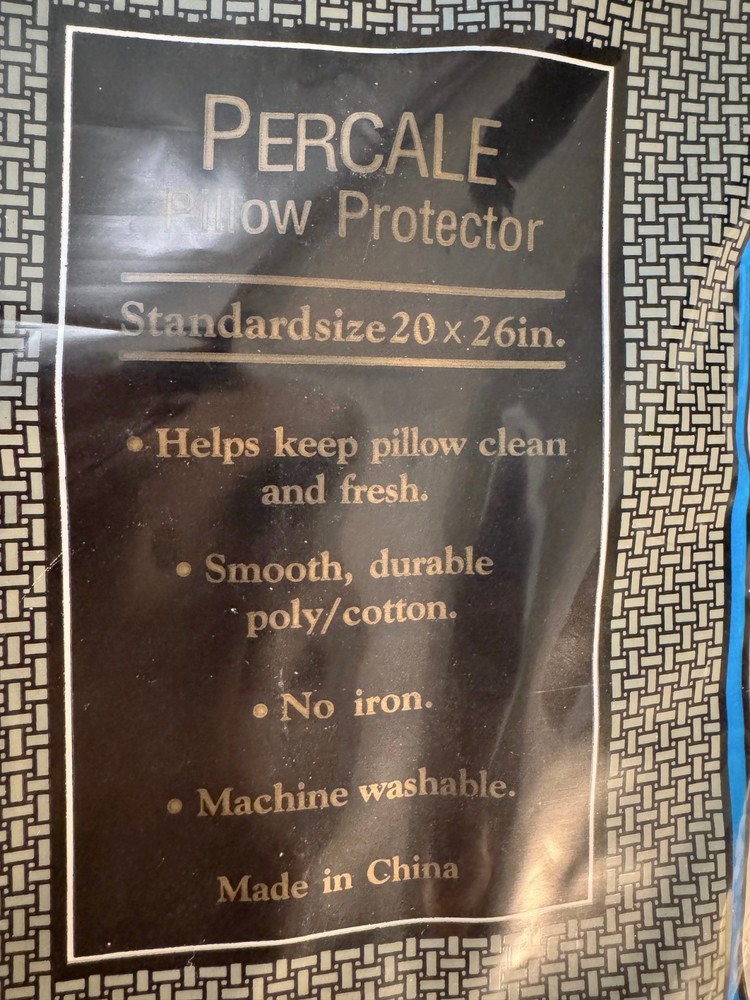 Percale Pillow Protector Standard 10" x 26" - White - NEW in PACKAGE