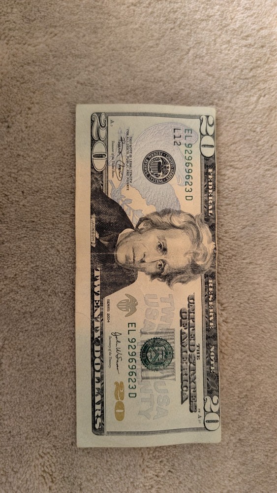 ERROR ! $20 Dollar Bill USD Miscut Rare Legal Note