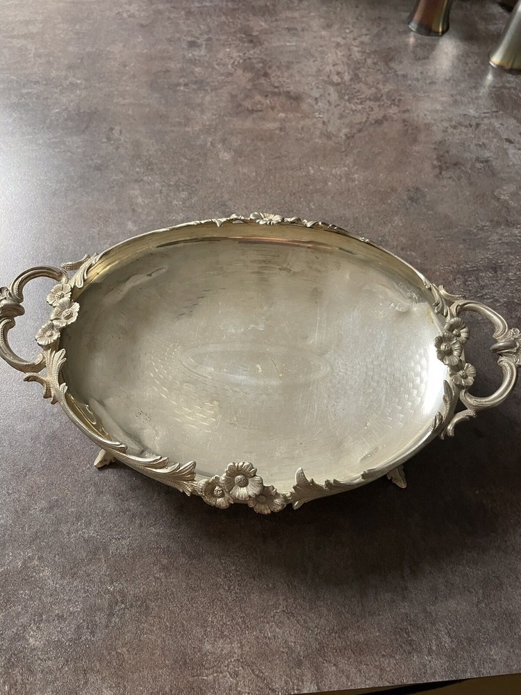 Antique Solid Sterling Silver Hand Made German  Ornate footed Central piece,266G