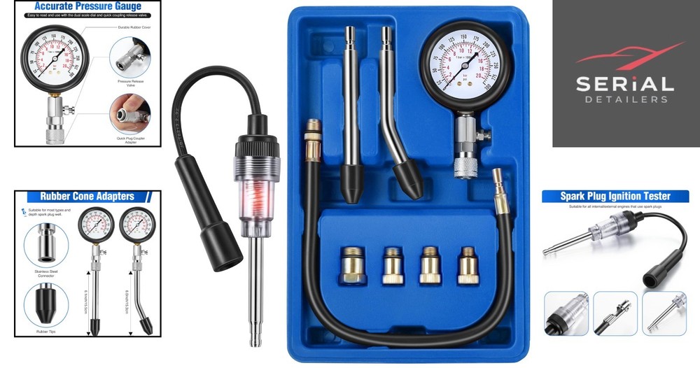 Automotive Engine Compression Tester Set - 9 Essentials for Accurate Diagnostics