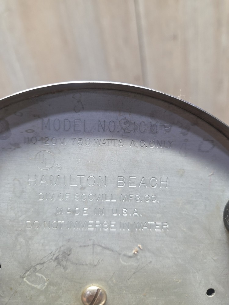 Hamilton Beach Vintage Electric Perculator Model #21CMb