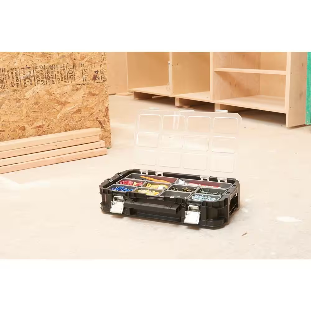 2 Pack Stackable Portable 10 Compartment Tool & Parts Organizer Heavy Duty NEW