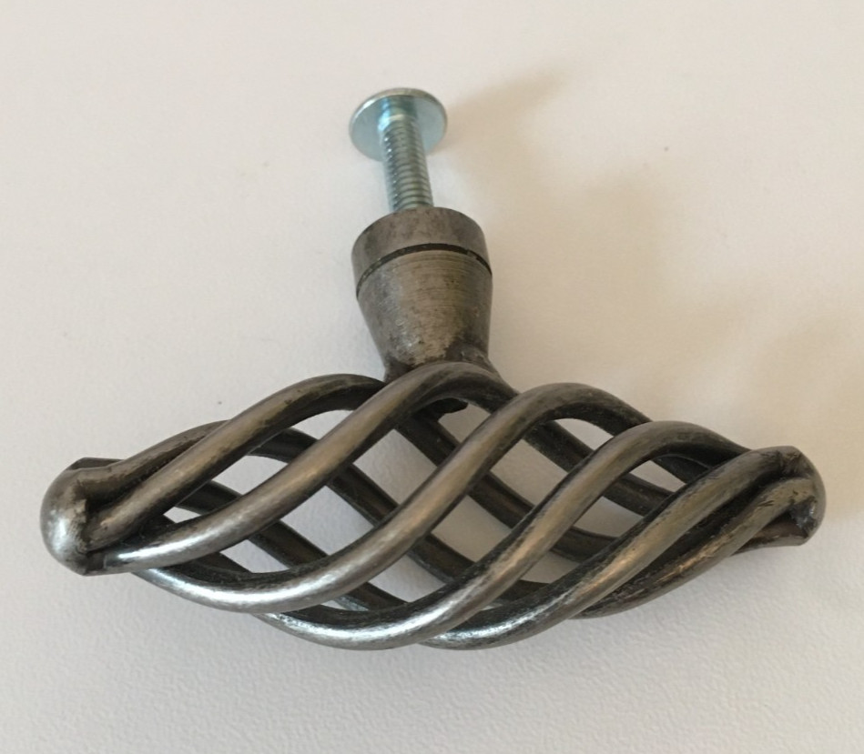 6 Silver Twist Metal Birdcage Cabinet Drawer Pulls