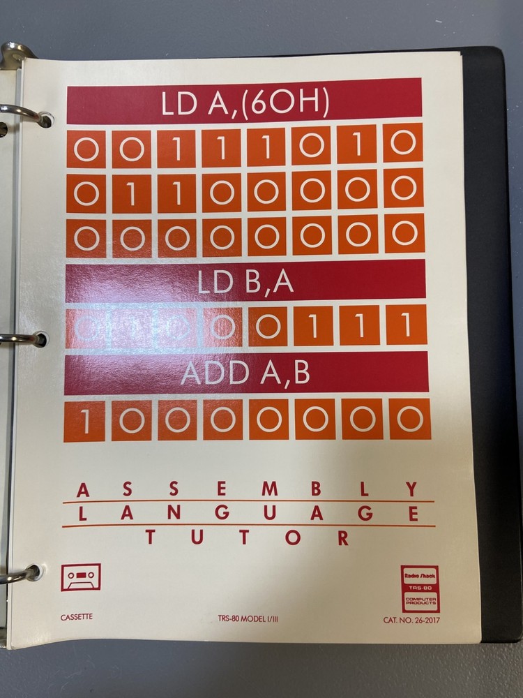 TRS-80 Assembly Language Tutor Manual & Cassettes