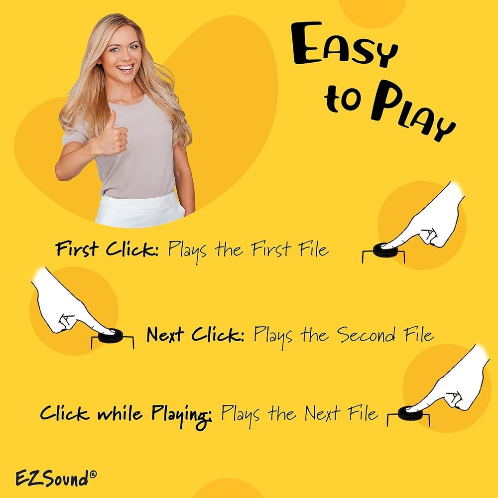 Multiplay Push Button Recordable Sound Chip | Plays Multiple Recordings | Rec...