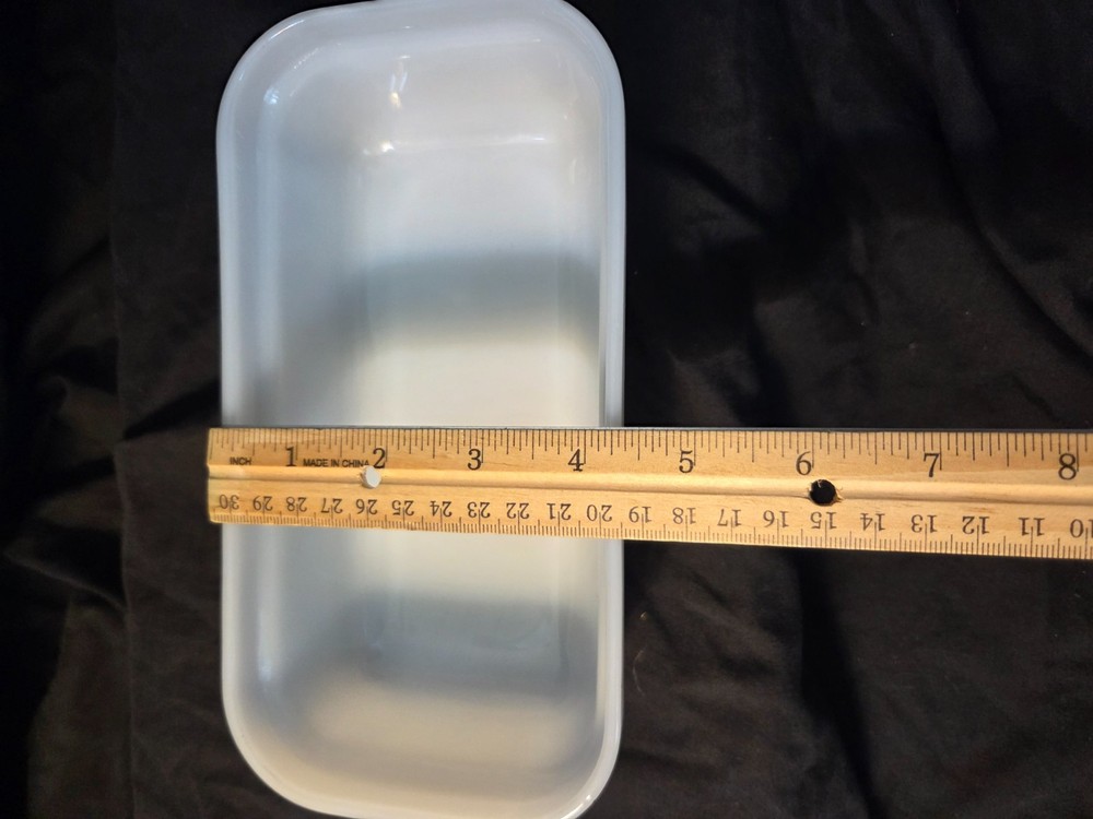 8.5" Rectangle Fire King all white Loaf Pan