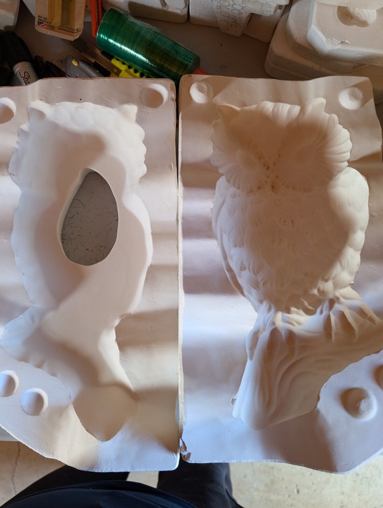 Large Owl Wall Vintage Ceramic Slip Mold
