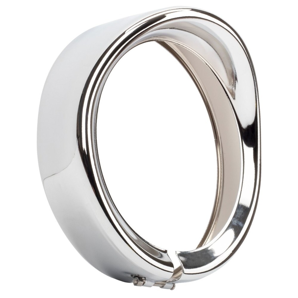 HogWorkz Chrome 7 in. Headlight Visor Trim Ring - HW131398