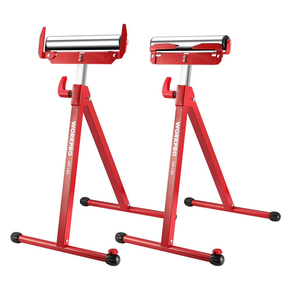 WORKPRO Adjustable Folding Roller Stand Height Heavy Duty 250LBS Load MAX 2-Pack
