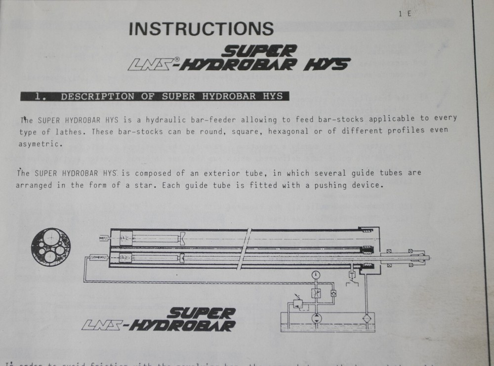 LNS Super Hydrobar HS Anleitung Instructions Operations Manual