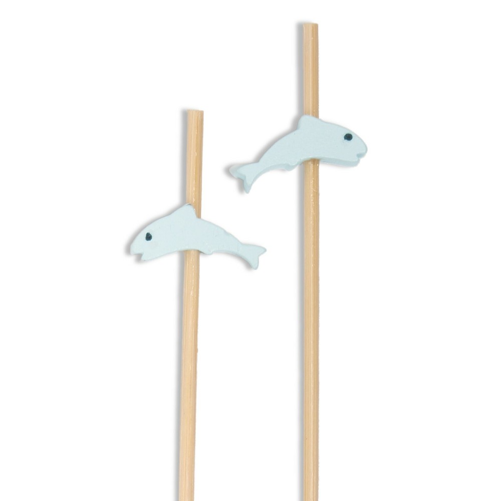 Decorative Fish Bamboo Appetizer Picks Skewers, Various Sizes and Quantity