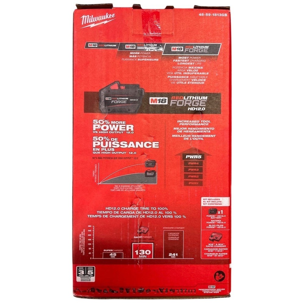 Milwaukee M18 REDLITHIUM FORGE HD12.0 Starter Kit Battery & Rapid