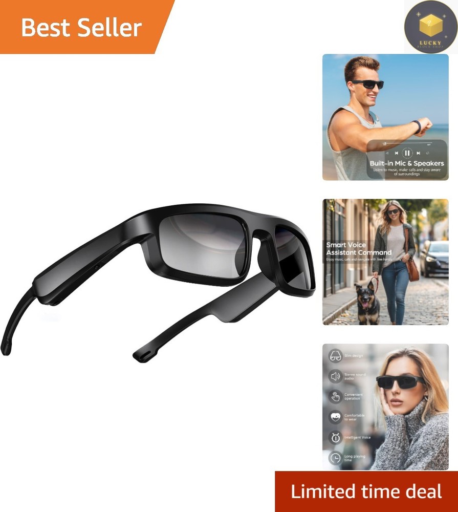 Polarized Smart Glasses with Bluetooth Audio & Voice Control - UV Protection