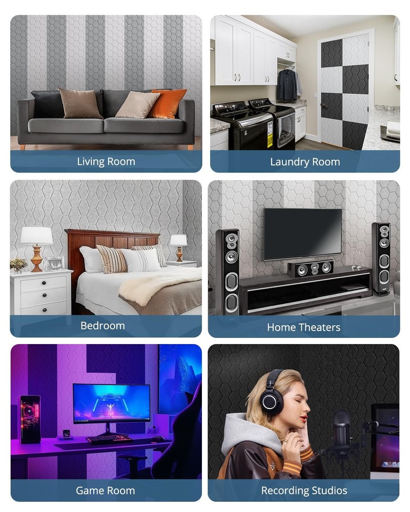 Soundproof Panel, Self-Adhesive Acoustic Wall Panel Highly Acoustic Wall Pane...