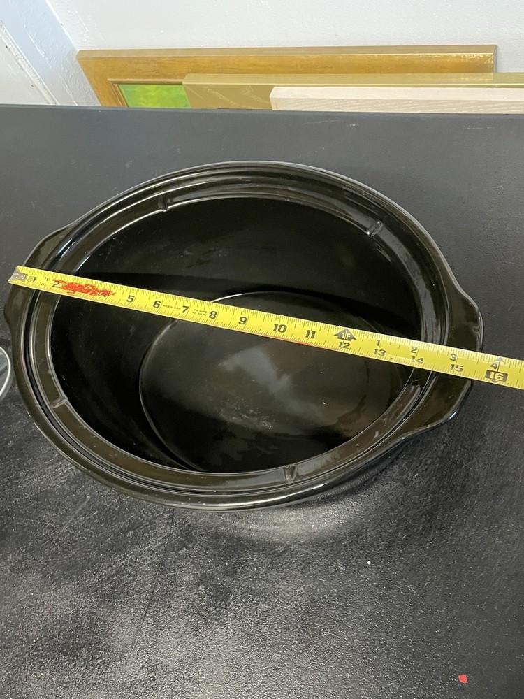 Crock Pot SCV700 CR 7 Quart Slow Cooker Oval Ceramic Replacement Pot Black NICE!