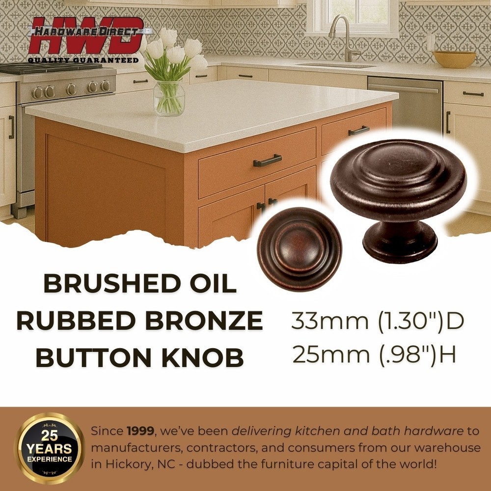 Round Cabinet Knobs Oil Rubbed Bronze Traditional Kitchen Bath Drawer Pulls
