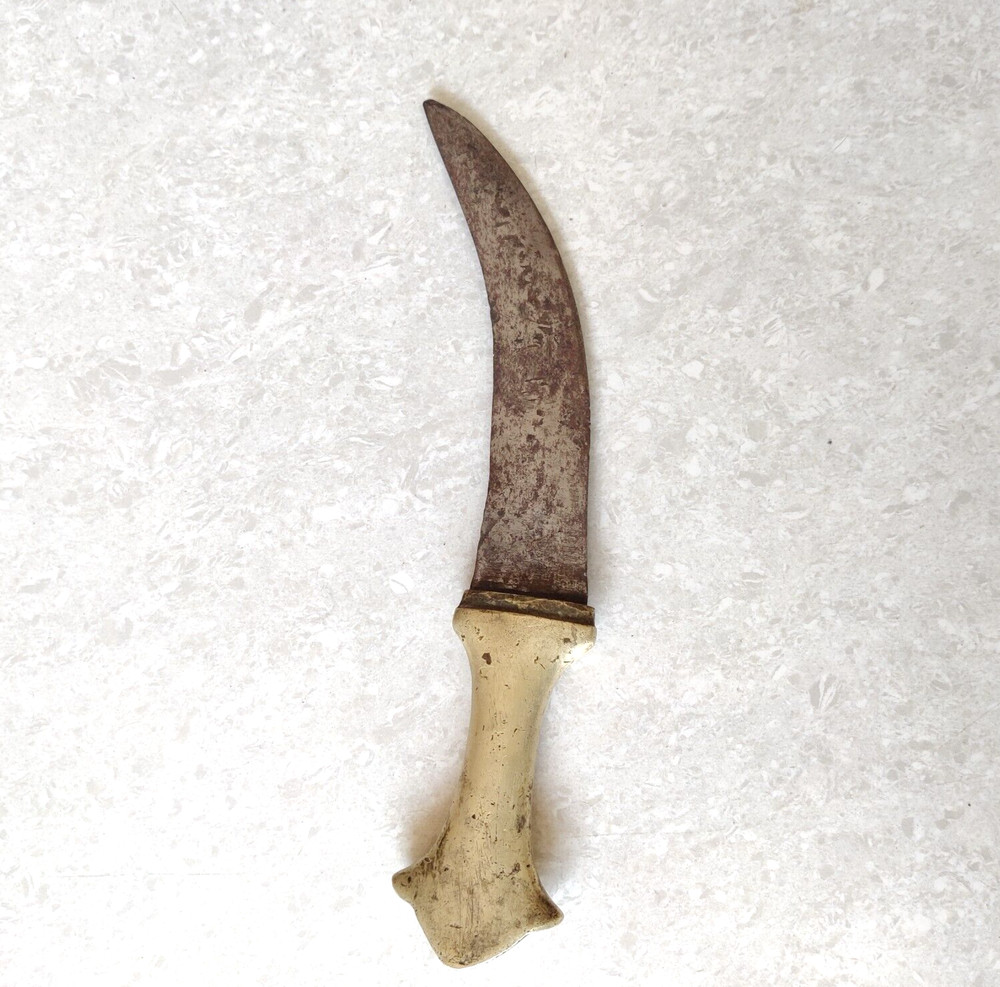 Antique Iron Blade Dagger Khanjar With German Silver Handle Original Old DG123