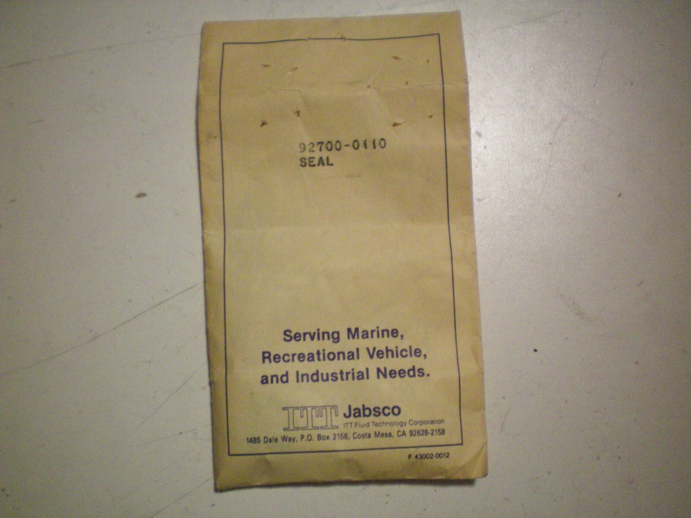 JABSCO #92700-0110  SEAL, FREE FREIGHT