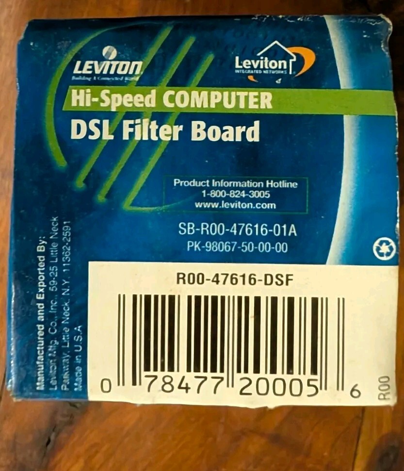 Leviton DSL Computer Filter Module Hi-Speed With Bracket 47616-DSF NEW Sealed