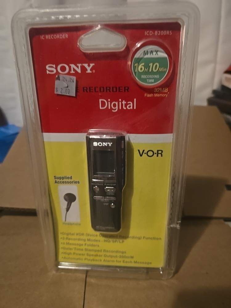 New Sealed Sony ICD-B200RS Digital Voice Recorder 32MB 2005