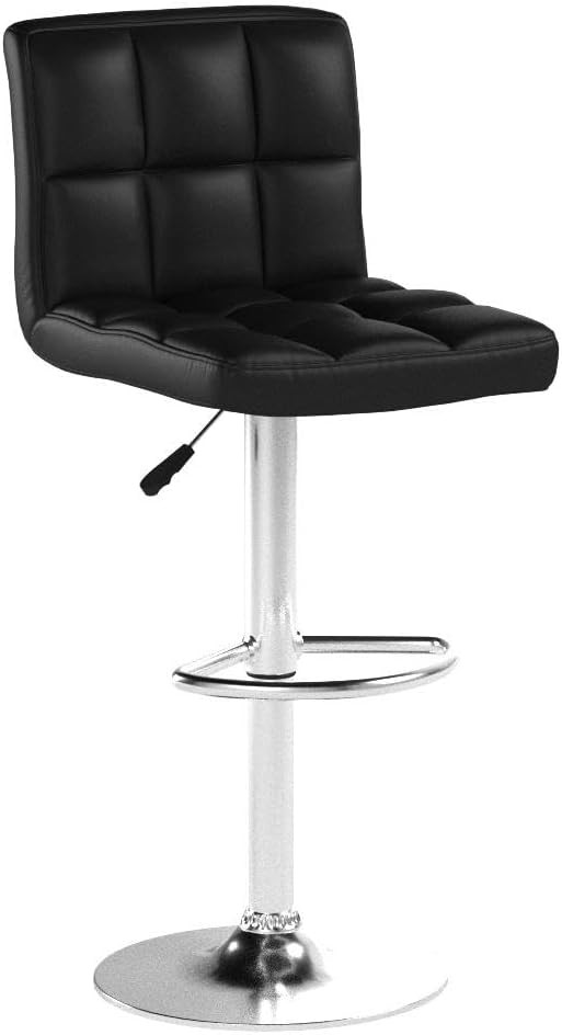 Bar Stools Set of 2 Adjustable PU Leather Swivel Barstools Modern Counter Stools