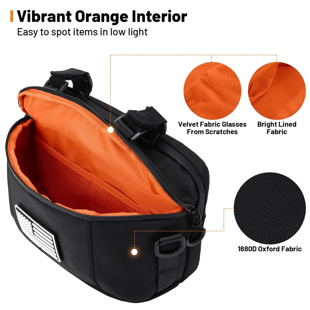 Motorcycle Handlebar Bag 1680D Water-Resistant Sissy Bar Front Fork Storage Bag
