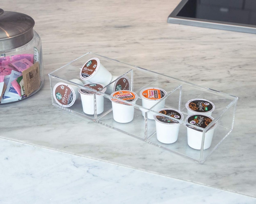 Large 3-Compartment Acrylic Stackable Organizer (12.9" L x 5" W x 2.7" H), Mu...