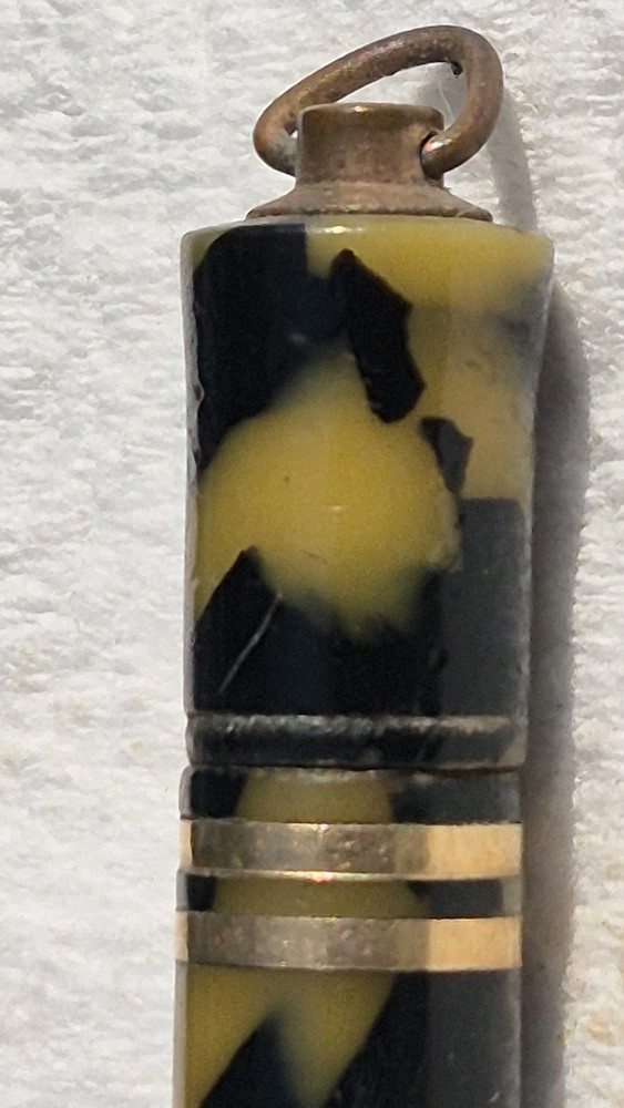 Unreadable Markings Cream & Black Ring-Top Personalized Working Pencil