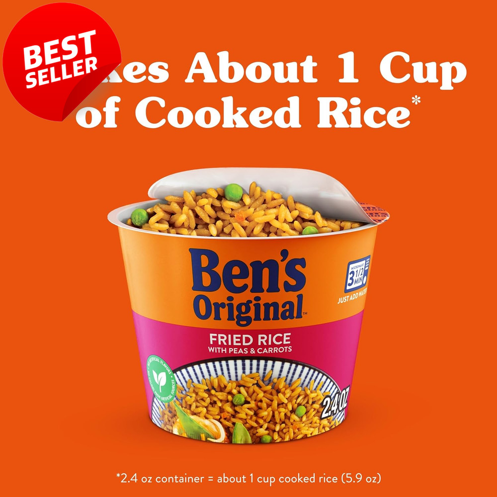Fried Rice Single Serve Cups 8 Pack Microwave Snack Side 3.5 Min Ready - US
