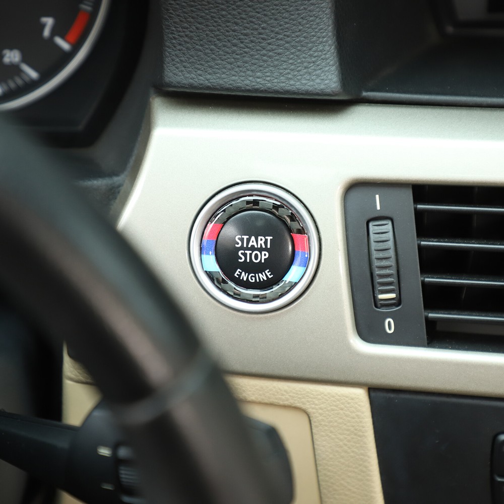 Soft Carbon Fiber One-Click Startup Switch Frame Cover For BMW M3 E90 2005-2012