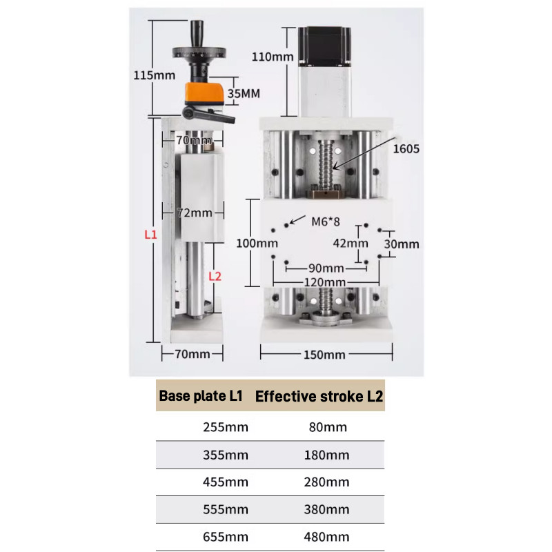 Manual Linear Rail Guide Slide Stage Table Handwheel Ball Screw Motion Actuator