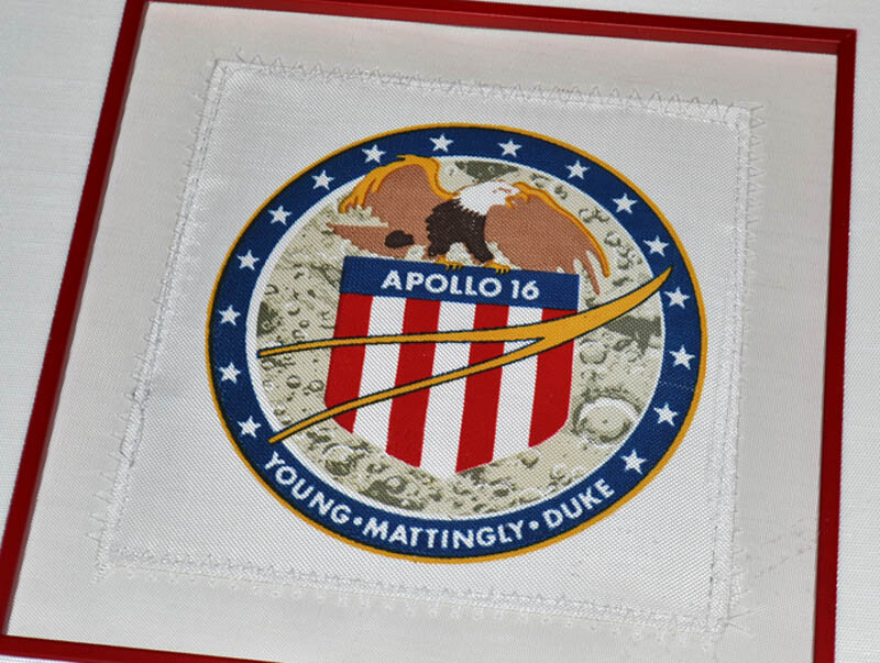 APOLLO 16 Space Flown Beta PATCH, COA, Custom Frame, Astronaut Picture, DVD