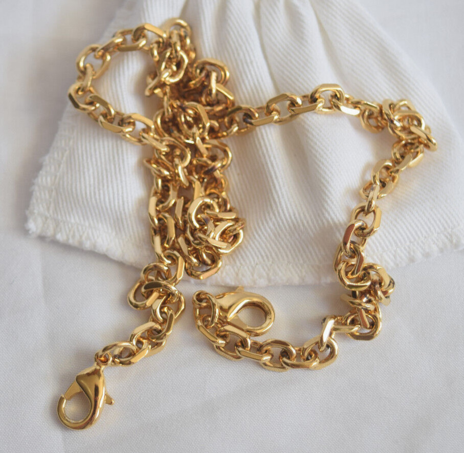 Gold Tone Chain With Hooks Shoulder Strap 19" X 0,25"