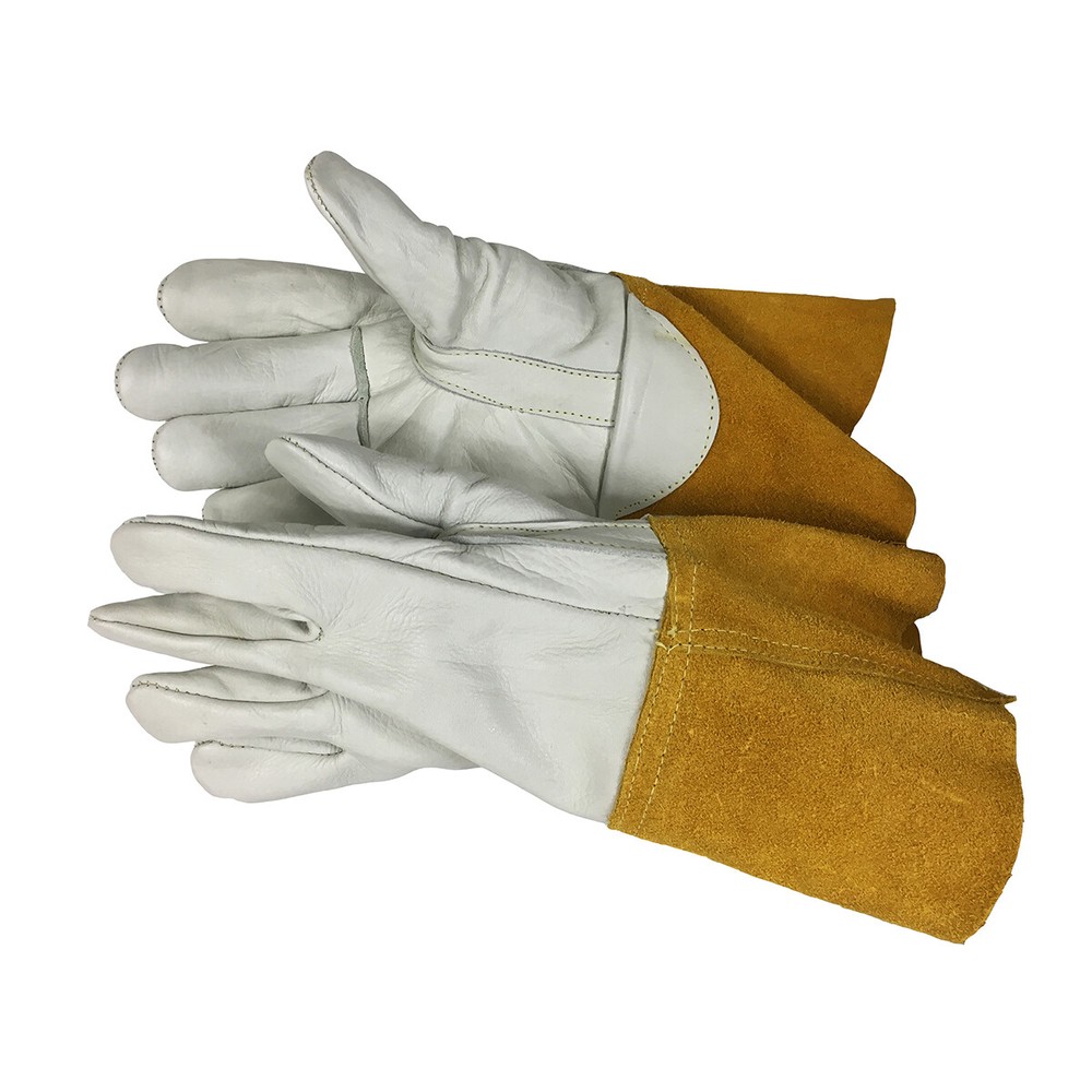 AA Grade MIG Welding Gloves Cow Grain Palm/ Back Straight Thumb 4" Split Cuff