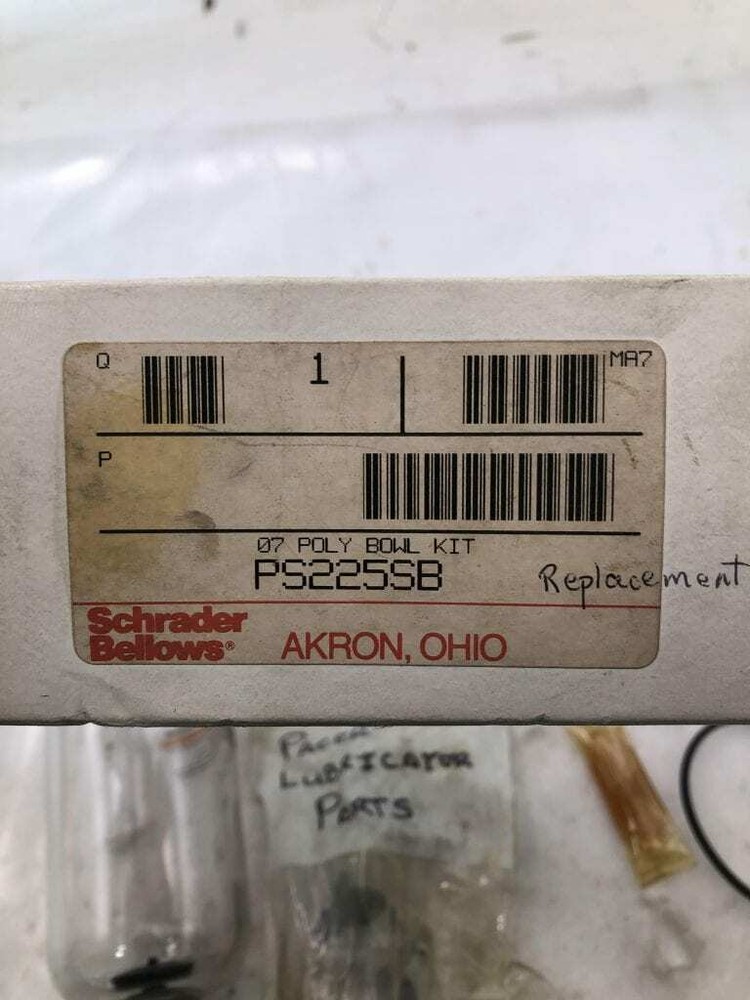 Schrader Bellows PS225SB Poly Bowl Replacement Kit -NIB