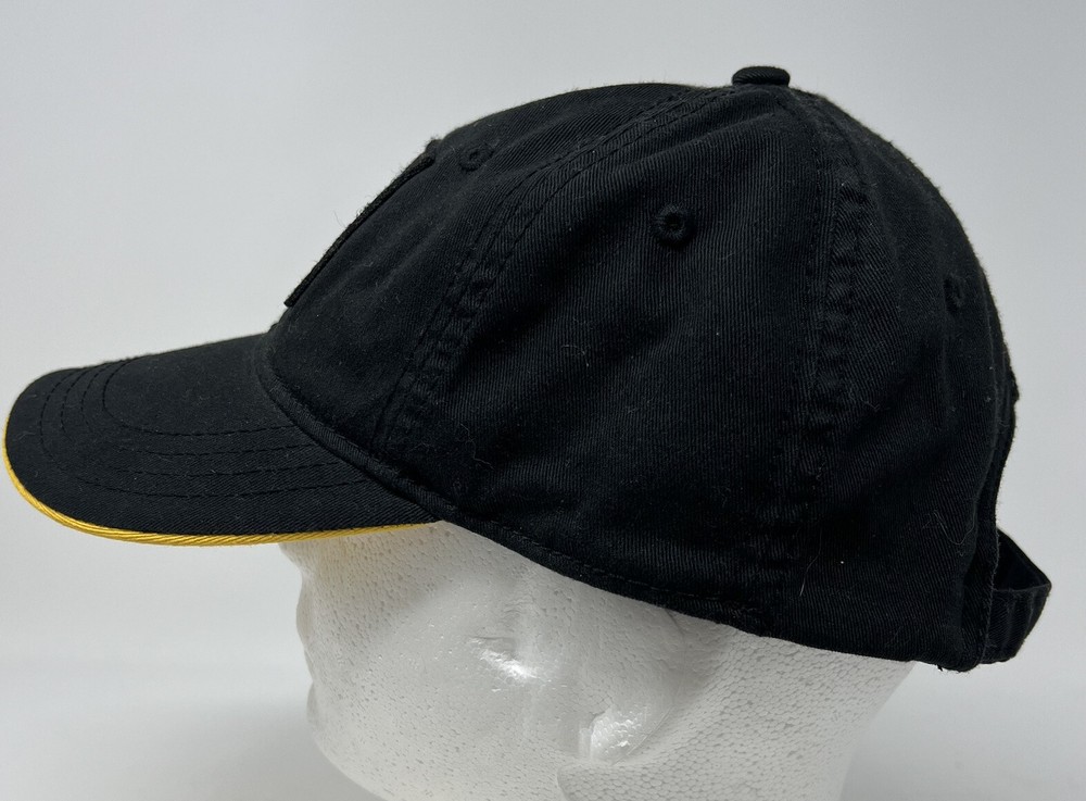 CAT Caterpillar Tractor Strapback Hat /Cap Black/White/Gold Mens Adjustable