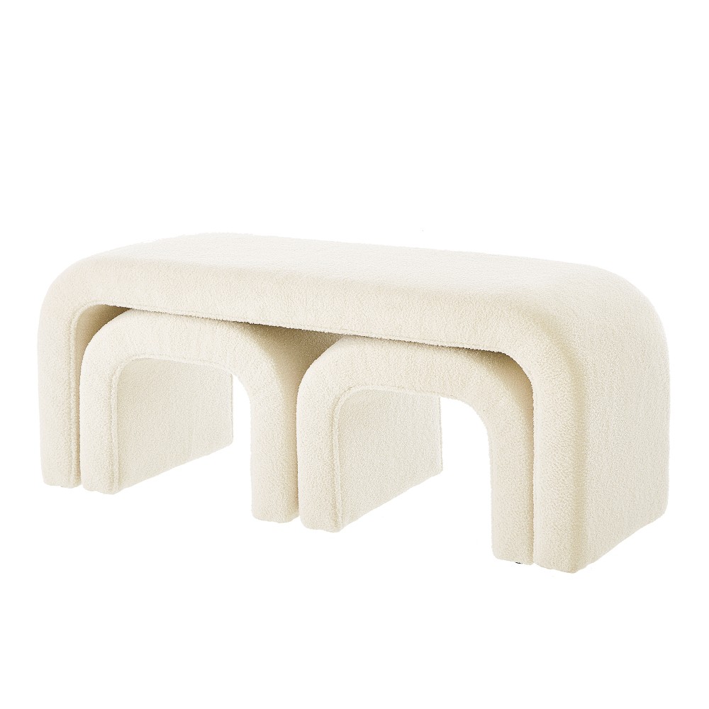 Three U-shaped benches Soft cushions Armless Multi-purpose