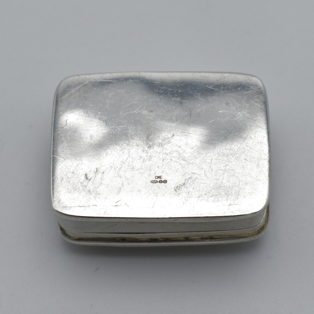 Vintage Solid Sterling Silver Pill Pot Box Engraved Hinged Lid 925 1991