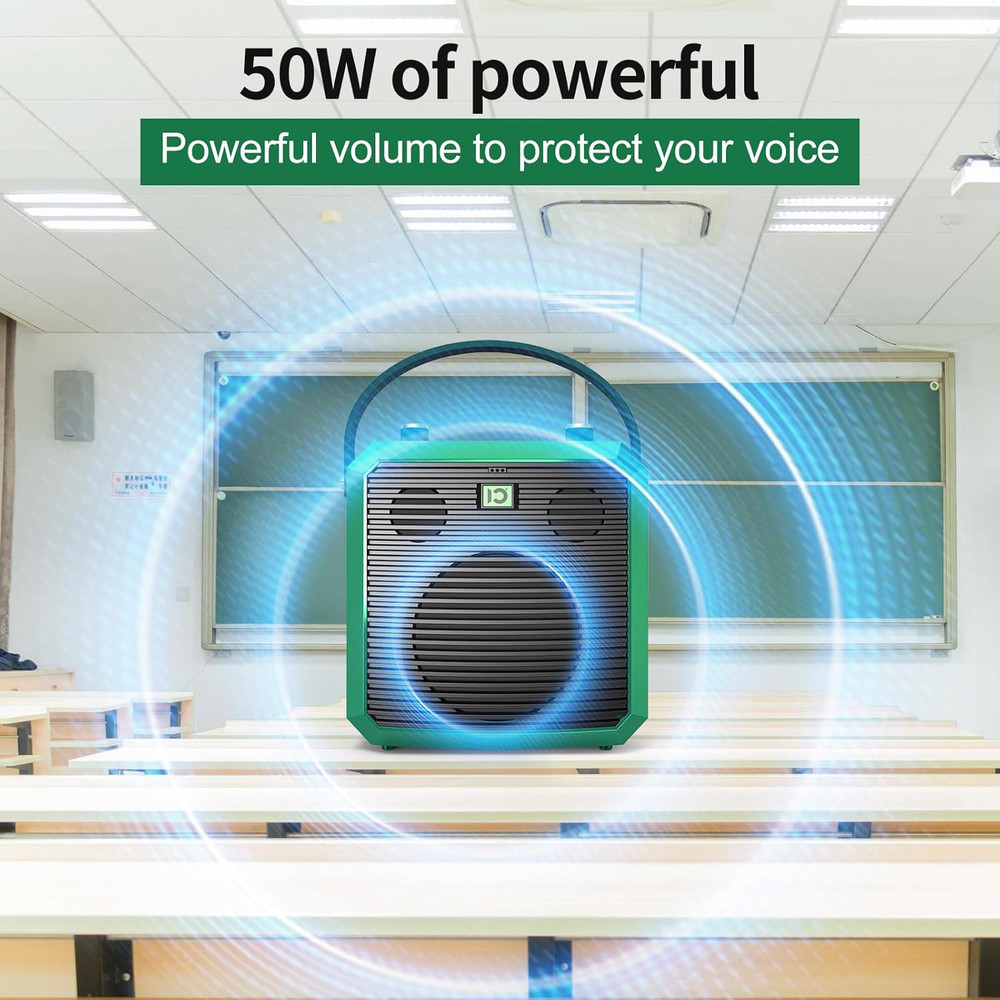 50W Bluetooth Voice Amplifier with Wireless Handheld Mic