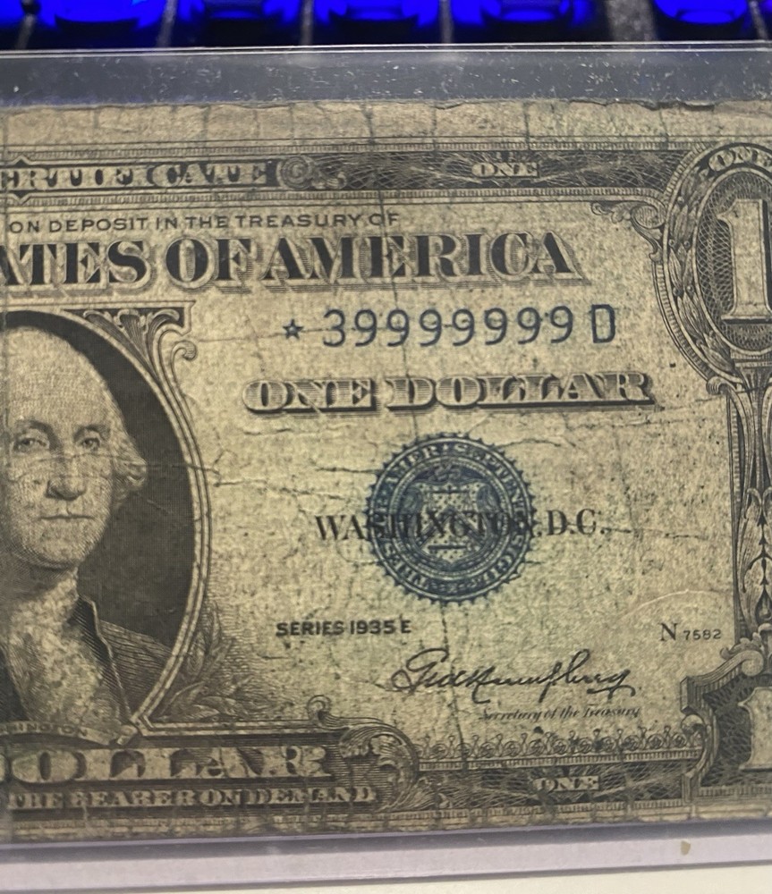 1935E 1 silver certificate Binary 《 Error replacement Number *39999999》God Rare！