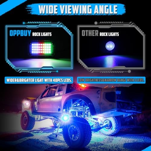12 Pods Dream Chasing Color LED Rock Light with 212 Modes,Remote&APP Control