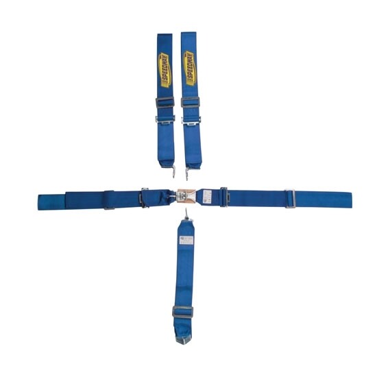 Blue 5 Point Racing Harness Seat Belt Combo Latch & Link Pull Down SFI 16.1 c...