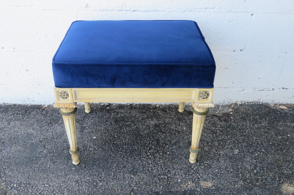 French Shabby Chic Painted Vanity Bedroom Bench Stool Ottoman 4869