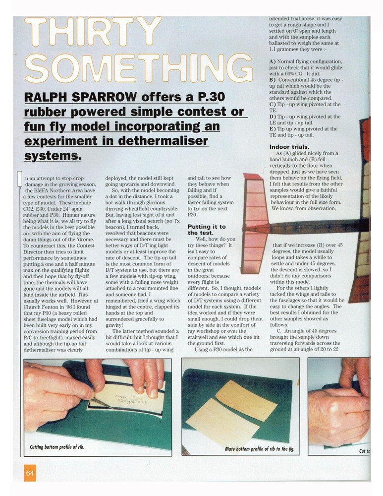 Model Airplane Plans (FF): Thirty Something P.30 Rubber-Powered Contest Model